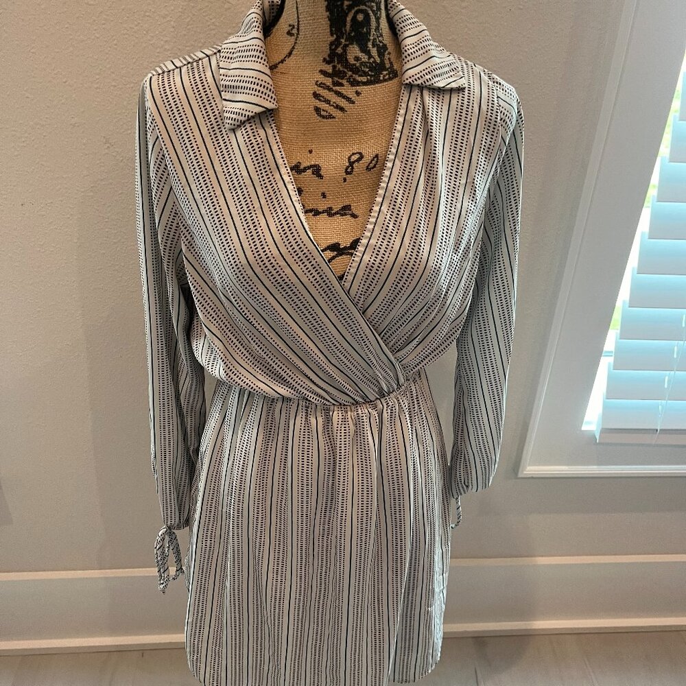 Gilli Dress - White with Red and Green Stripes/Dots